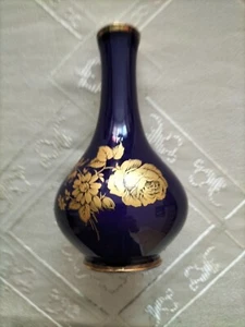 Bareuther Waldsassen Vase Echt Cobalt 22 Ct Gold - Bild 1 von 2