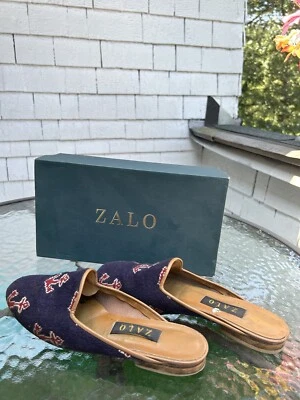 Zalo Náutico Azul Y Rojo Tejido Ancla Patrón “Gracia” Sin Cordones Talla 9.5 W Caja Foto 1 de 4