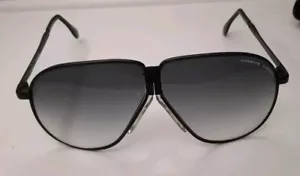 Porsche Carrera Vintage Folding Sunglasses 1980's Black Frame Smoke Lens Austria - Picture 1 of 9