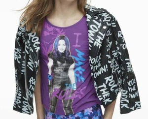 DISNEY DESCENDANTS GIRLS ROCK THE TOWN FAUX MOTO JACKET SIZE S M NEW! - Picture 1 of 1