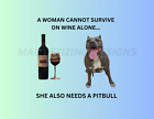 Pitbull and Wine Flexible Magnet