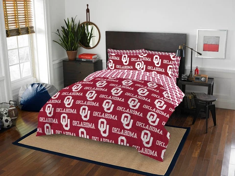 Oklahoma Sooners Queen Size Bed in Bag 7 PC Cover