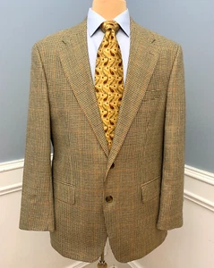 Ralph Lauren Blazer Mens 41R Silk Wool Jacket Sportcoat Houndstooth Check Polo - Picture 1 of 11