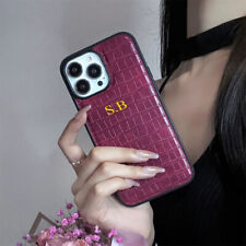 Customized Name Leather Case For iPhone 15 14 Pro Max 13 12 11 DIY Cover