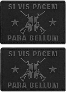 "SI VIS Pacem para Bellum taktischer PVC Gummi Patch | 2 STCK. PVC HAKEN 3""X2" - Bild 1 von 2