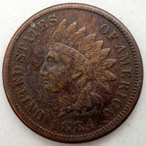 1884 Indian Head Cent - XF Details Cover