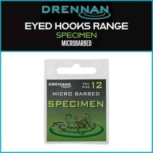 DRENNAN EYED HOOKS RANGE - SPECIMEN MICROBARBED | NEW - ALL SIZES - Picture 1 of 1