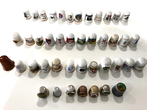Vintage: COLLECTION  43 THIMBLES, porcelain, ceramic, metal, brass... - Picture 1 of 5