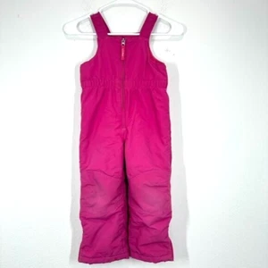 L.L. Bean Girls Size 4T Pink Snow Bibs Snowpants Winter Outdoors Grow Cuffs - Picture 1 of 6