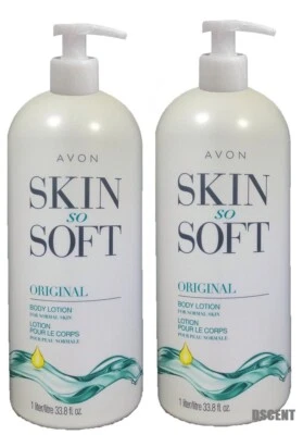 Avon Skin so Soft Original + Jojoba Body Lotion 33.8 Fl. LOT 2 BOTTLES - Image 1 of 3