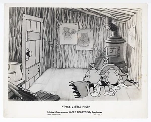 1933 Original Three Little Pigs UNITED ARTISTS Theater Lobby Still - Hiding! - Picture 1 of 3