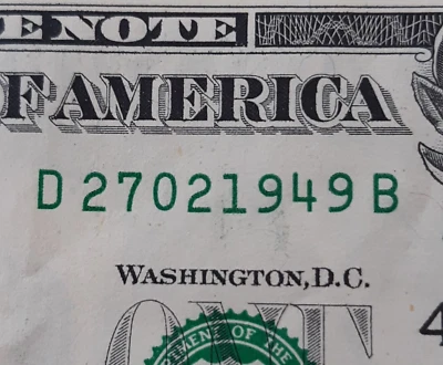 Anniversary Birthdate Note February 27th 1949 Fancy Serial Number D 27021949 B - Image 1 of 4