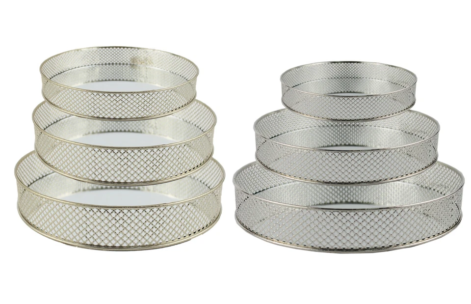 Spiegeltablett Silber Gold Dekoration Runder Spiegel Tischspiegel Deko Tablett - Bild 1 von 4