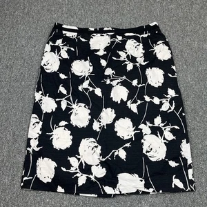 Boden Skirt Womens UK 14R Black Floral Pencil Knee Length Office Stretch - Picture 1 of 12