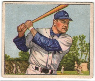 1950 Bowman, #18 Eddie Robinson, Washington Senators ~ VGEX (no creases) - Image 1 of 2