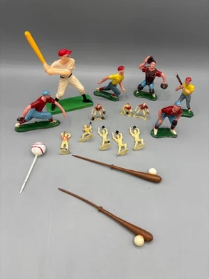 Vintage Baseball Player Figurines Set Accessories Cake Topper Cupcake - Image 1 of 4