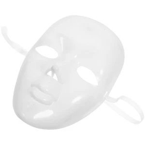 Pusta maska męska biała maskarada ręcznie malowane maski do dekoracji cosplayu - Zdjęcie 1 z 12