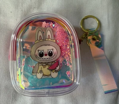 Little Monster Labubu Transparente Cremallera Cerrada Llavero Clip Cartera Bolso con Brillo Foto 1 de 2
