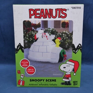 Peanuts Snoopy & Woodstock Igloo Airblown Inflatable 4.5’ Wide Gemmy - Picture 1 of 17