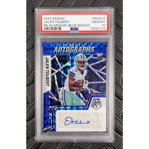 2022 Mosaico Jalen Tolbert Rookie Autografi Mosaico Blu /99 PSA 10 - Foto 1 di 2