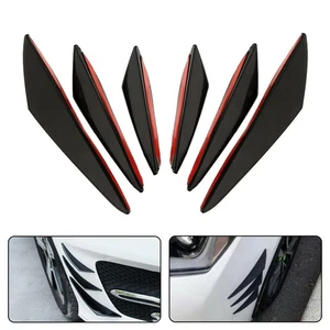 6X Auto Front Stoßstange Flaps Splitter Fins Spoiler Flügel Canards Universal DE - Picture 1 of 12