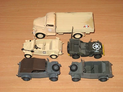 5 x Victoria Military Truck Car Jeep - Kubelwagen / Opel Blitz / 1:43 Foto 1 de 2