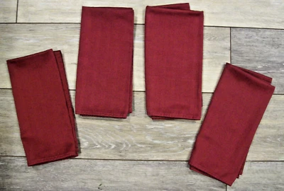 4 Lauren Ralph Lauren Burgundy Table Napkins~18" x 18"~Cotton Blend~2 Sets Avail - Image 1 of 3