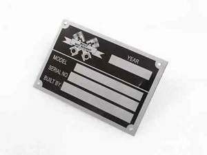 BUILT NOT BOUGHT BLANK DATA PLATE #V236-7 - Picture 1 of 7