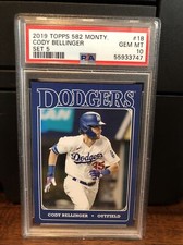 2019 Topps 582 Montgomery Club Set 5 Cody Bellinger Baseball Card #18 PSA 10 
