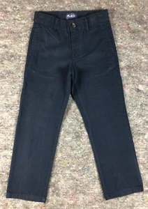 Boys Navy Flat Front Size 6 Cotton Adjustable Waist School Uniform Dress Pants - Picture 1 of 12