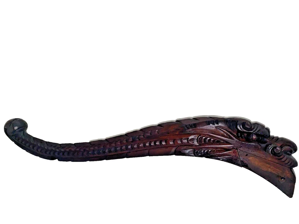 Mueble antiguo tallado a mano reposabrazos dragón de madera de cuatro piezas vintage Foto 1 de 4