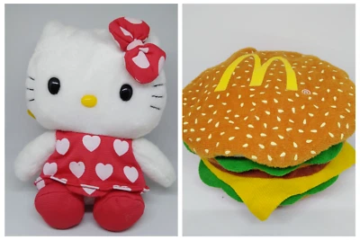 RARE! Vintage 2002​ Hello​ Kitty​ McDonald's​ Hamburger Reversible Plush​ Toy​ - Image 1 of 4