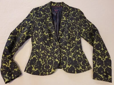 Womens Banana Republic L' Wren Scott Jacket Blazer 6 Yellow Black Cotton - Image 1 of 4