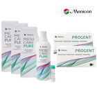 Menicon Progent  + Meni Care Pure (3x250ml + 2xProgent Intensivreiniger) Zubehr