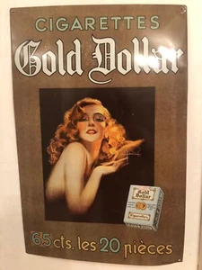 60cm großes Blechschild Gold Dollar Zigaretten Werbung 60cm*40cm Germany - Bild 1 von 6
