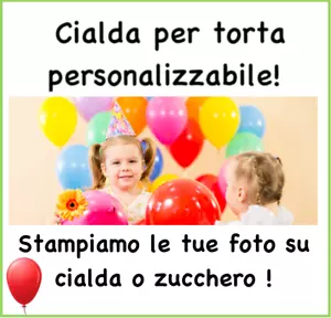 Cialda torta personalizzata con foto e scritta torte pasta di zucchero o ostia - Foto 1 di 1