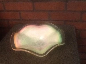 Murano Glas Schale in Pastellgrün, Rosa und Orange wunderschön - Bild 1 von 5