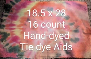 🌈 Hand-Dyed Aida Fabric 16 ct – “Thread Lightly, Stitch Boldly!” – 18.5" x 28" - Picture 1 of 8