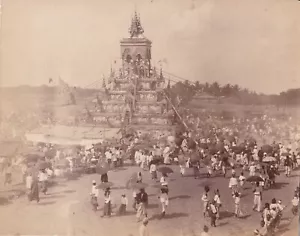 BURMA - 6 Vintage Albumen photo 1890 Scenic Views of Rangoon Photographies Asia - Picture 1 of 6
