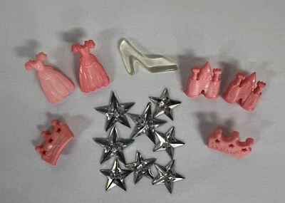 NEW 6 packs (14each) Le Bouton Button Pink Princess Castle Crown Silver Star - Image 1 of 4