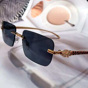 Fashion Mens Women Hip Hop Sunglasses Quavo Migos Luxury Gold Rimless Sunglasses