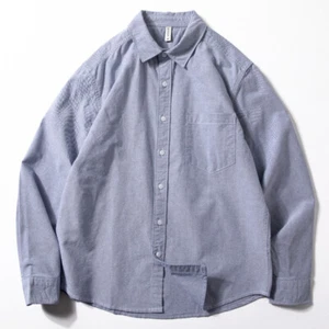Japanese Vintage Cattle Shirt Men Long Sleeves Pure Loose Casual Inch Shirt Men - Picture 1 of 18