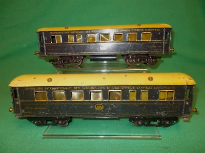 Hornby O Gauge WAGON LIT BLUE TRAIN COACHES Matching Pair Circa 1929 Gauge 0 - Image 1 of 4