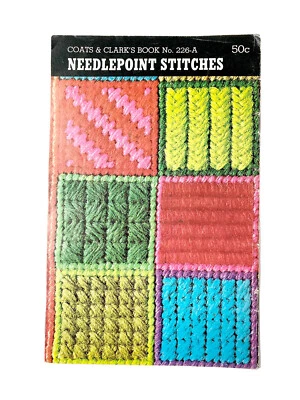Vintage Needlepoint STITCHES CRAFT INSTRUCTIONs COATS & CLARK NO. 226-A C1974 - Image 1 of 2