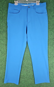 Footjoy Golf Pants 34x30 Blue Athletic Fit FJ Slacks Trousers 5 Pocket Polyester