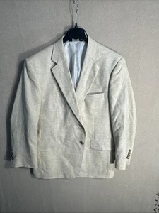 JOS A BANK 44S Relaxed Oatmeal Khaki Linen Wool 2 Button Sport Coat Single Vent - Picture 1 of 14