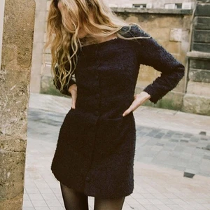 DOEN Jodie Tweed Button Long Sleeve Dress Size Large - Picture 1 of 11