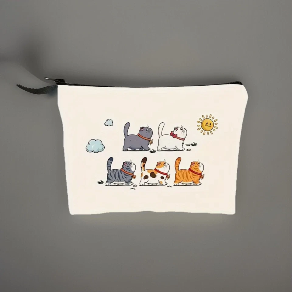 Cat Makeup Bag Pencil Case Travel Toiletry Animal Themed - Image 1 of 1