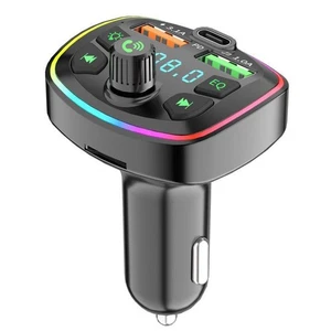 Bluetooth 5.0 Car Wireless FM Transmitter Adapter USB PD Charger AUX Hands Free - Picture 1 of 6