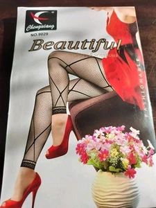 Large Diamond Design Fishnet Leggings Footloose One Size Waist High  - Picture 1 of 1